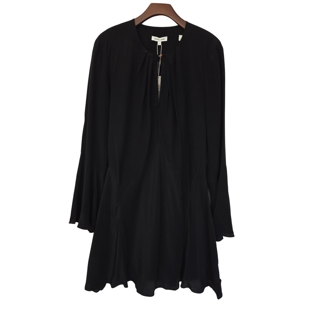 Veronica Beard Mini Ezri Dress Bell Sleeve Women 12 Black NWT $548 2511CD2022376